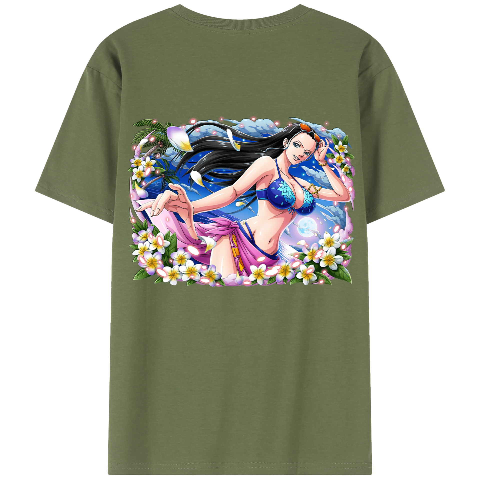 ワンピース ニコ・ロビン ONE PIECE Nico Robin 綿100％半袖Tシャツ（背面プリント）